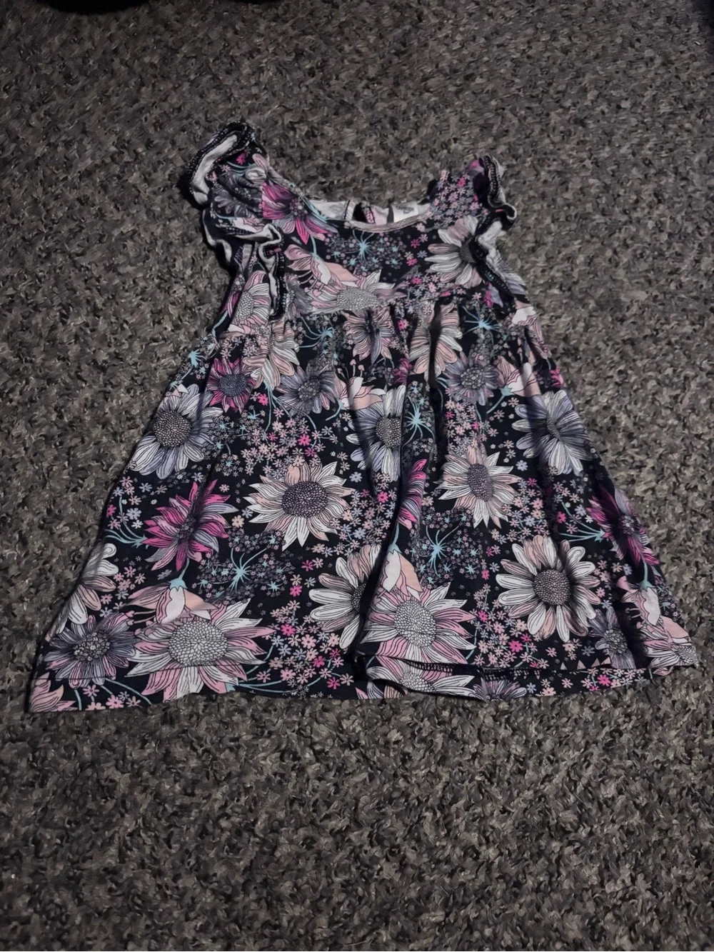 2 piece Girls floral print ruffle sleeve shirts
